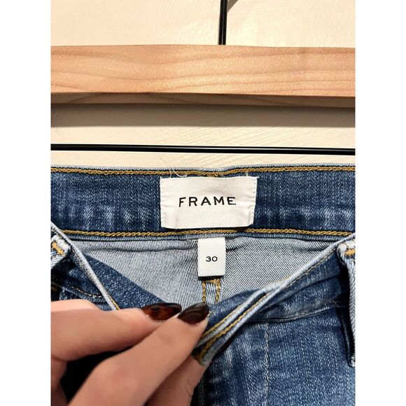 FRAME Le High Straight Sanded Seam Jean Rosemead Sand LHSTSS230 Size 30 - Picture 6 of 12